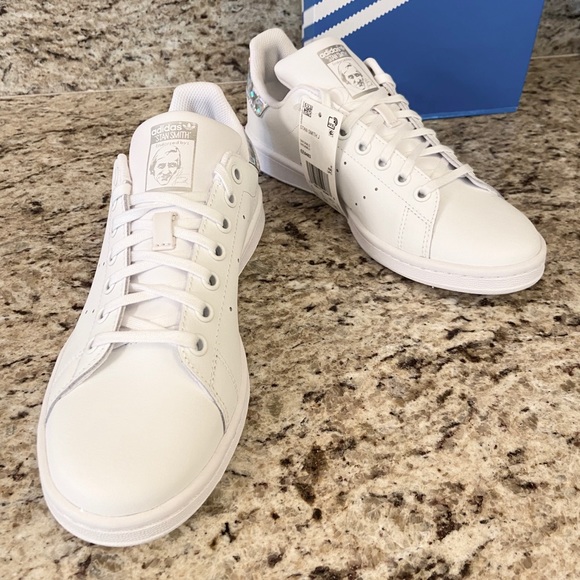 adidas Shoes | Adidas Stan Smith White And Iridescent Last Pair | Poshmark